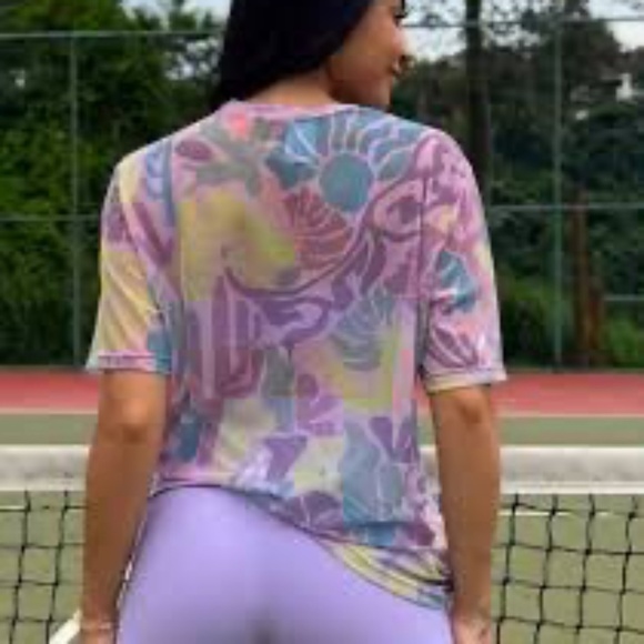 Lilac Leaf Print Blouse – Size M - Picture 1 of 4